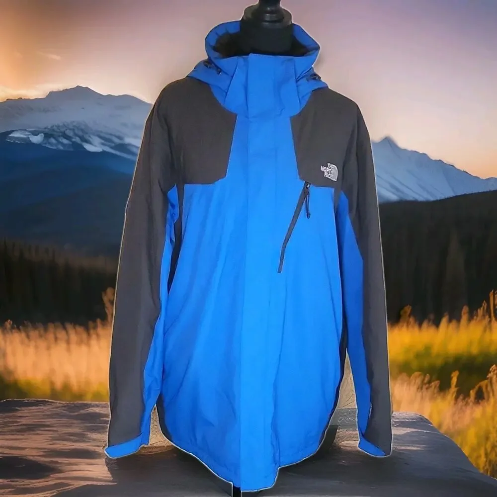 The North Face Inlux Hyvent Insulated Hooded Jacket Men's Size XL Blue & Black